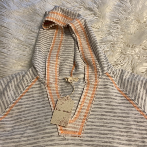 Hem & Thread Anthology Hoodie type too long sleeves silver  and orange see photo - Picture 12 of 12